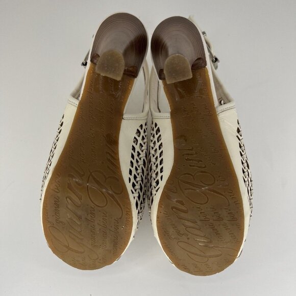 Gianni Bini Bohemian Class Heels Womens Size 6.5 Peep-Toe Cut-Out Buckled Shoes - Picture 8 of 9
